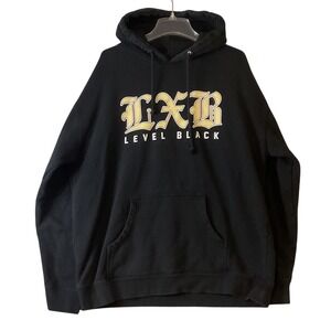 Level Black LXB Dad Sh*t Hoodie Black Gold Graphic Pullover Sweatshirt Mens